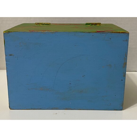 Hand-Painted Kitty Cat Wooden Storage Treasure Box Folk Art - Picture 7 of 8